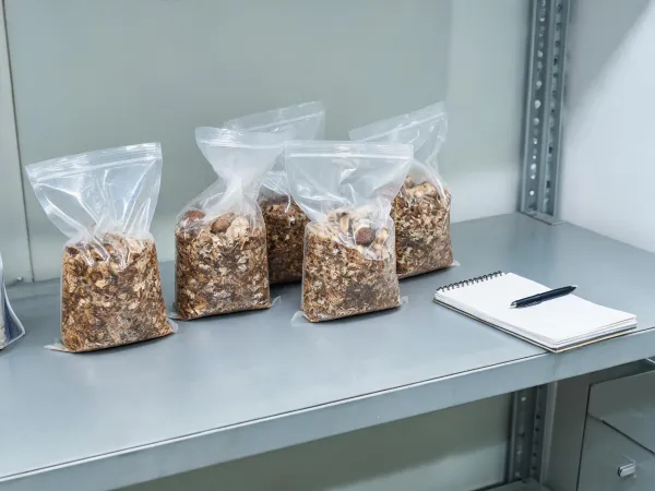Small edible mushroom substrate trial batch