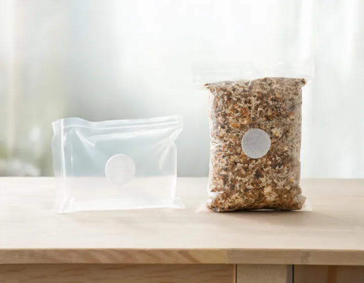 Edible mushroom bag formats arranged for specification comparison